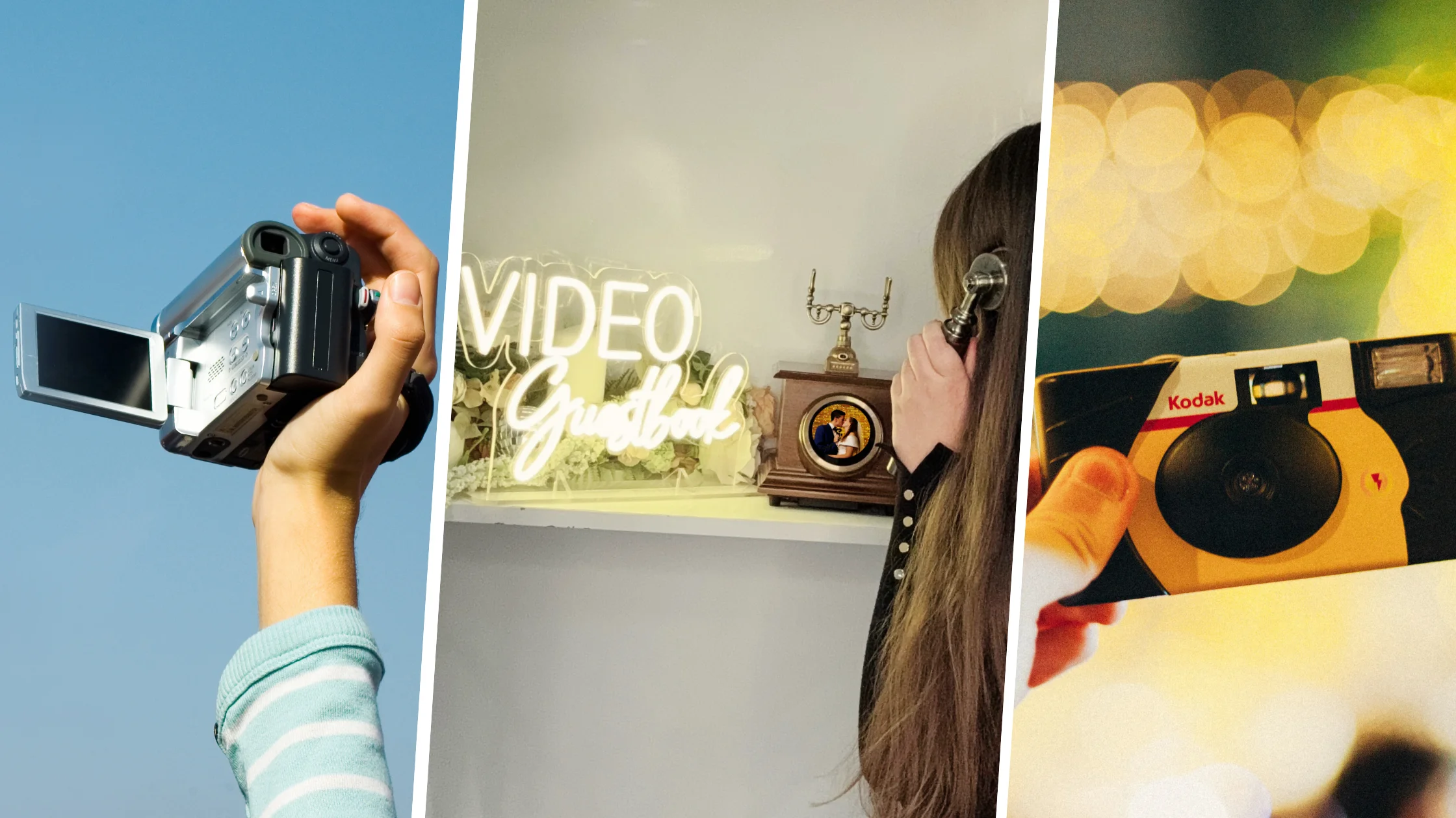 Camcorders vs. Video Guestbooks vs. Disposable Cameras : Pros, Cons & Which Is Right for Your Wedding?