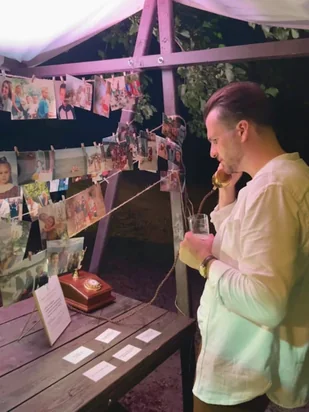 Video guestbook memory corner at a wedding