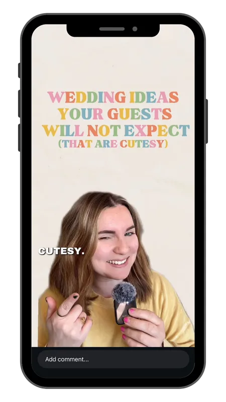 Couple unboxing the Memoring wedding video guestbook in an Instagram reel review Couple unboxing the Memoring wedding video guestbook in an Instagram reel review