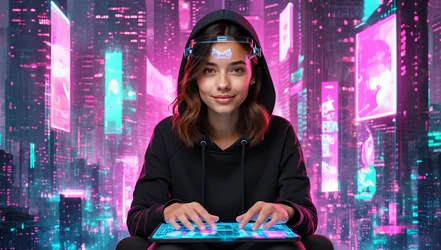 Cyberpunk Hacker Memoring AI Photobooth