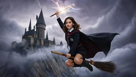 Wizard On Broom Memoring AI Photobooth